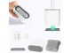 Silicone Toilet Brush with Sealed Base, White/Grey