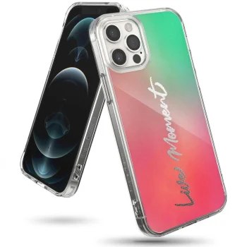 Ringke Fusion Design Case for iPhone 12 Pro Max (GNAP0028), Pink-Green
