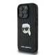 Apple iPhone 16 Pro Max 6.9\" Karl Lagerfeld Monogram Karl Head Pin Case Cover, Black
