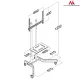 Maclean MC-739 Mobile TV Cart Floor Stand on Wheels 32-65\" up to 40kg