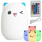 Kid's Silicone LED RGB Light Night Lamp with Remote Control, Cat