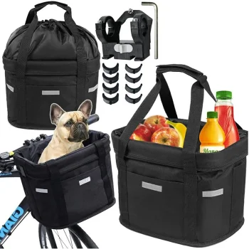 Folding Bicycle Handlebar Basket Bag