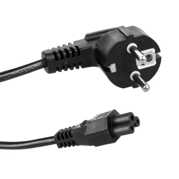 Maclean MCTV-857 3-Pin Cloverleaf Power Cable, EU Plug, 1.5m, Black