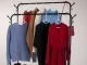 Freestanding Clothes Rack with Shoe Shelves, Black, 160 cm