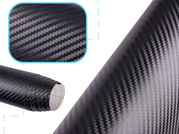 3D Carbon Fiber Vinyl Wrap Roll 1.27x28m, Black
