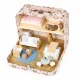 Ecotoys Two-Story Dollhouse in a Suitcase with 20 Wooden Accessories