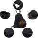 Drawstring Sports Backpack with Mesh Ball Pocket, Black