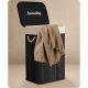 Massido 72 L Bamboo Laundry Basket with Lid & Removable Cotton Liner