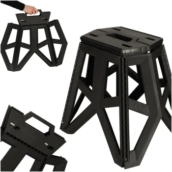 Folding Camping Stool 40 cm, Black