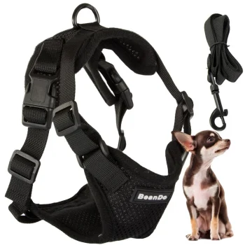 Pressure-Free Harness with Leash for Small Dogs, Size S, Black