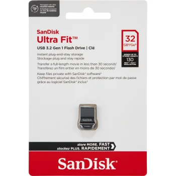 USB Flash Drive SanDisk Cruzer Ultra Fit 32 GB USB 3.2 SDCZ430-032G-G46, Black