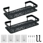 Aluminum Bathroom Shelves, Wall Mounted No-Drill Organizer, Set of 2