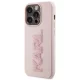 Karl Lagerfeld iPhone 15 Pro Case 3D Logo Glitter, Pink