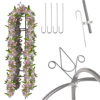LUARO Metal Garden Pergola for Climbing Plants and Roses, 195 cm, Black