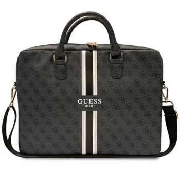 Guess 4G Printed Stripes Laptop Bag for 16", Black