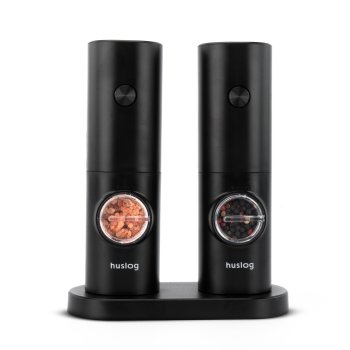 Huslog Electric Salt and Pepper Grinder Set USB C Rechargeable with Adjustable Coarseness