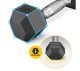 4Fizjo tērauda HEX hantele 1 x 2,5 kg, melna