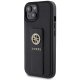 Чехол Guess Grip Stand 4G Saffiano Strass для iPhone 15 - черный