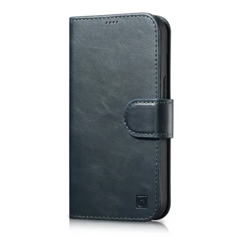 iCarer 2-in-1 Leather Wallet Flip Case for iPhone 14 Plus with RFID Blocking, Blue