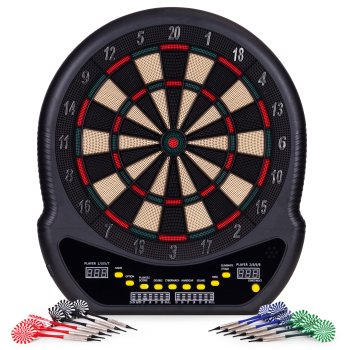 Electronic Dart Board 48 cm with LCD Scoring, 27 Games, 12 Soft Tip Darts Set