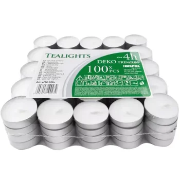 Iso Trade Tealight Candles 4h, 100 pcs, White
