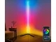 RGB LED Corner Floor Lamp with App and Remote Control, 150cm, Black