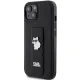 Karl Lagerfeld iPhone 15 Case Saffiano Choupette Pins Gripstand, Black