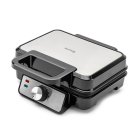 Huslog 1200W Double Waffle Maker Non-Stick, Black, Silver