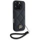 Karl Lagerfeld Quilted Initial Logo & Chain Strap iPhone 16 Pro Max Case - Black