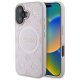 Чехол Guess Saffiano Peony Classic Logo MagSafe для iPhone 16, Розовый