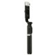 Selfie Stick with Tripod, Bluetooth Remote and LED Light, Black