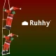 Ruhhy 22519 Christmas Decoration - Two Santas on a Ladder, 120 cm