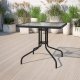 Garden Table 60x60 cm MultiGarden Patio Balcony Glass Top, Black