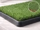 Puppy Training Potty Pad with Artificial Grass 3 Layers 50x40cm, Black-Green