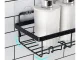 Loft Style Bathroom Shower Shelf with 4 Hooks, Black