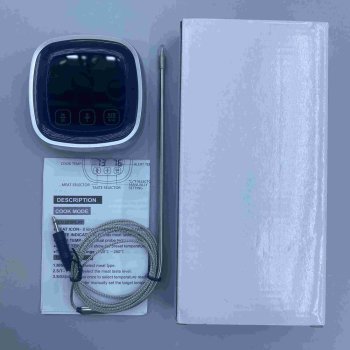 Digital Meat Thermometer with Touch Screen and Probe, Black