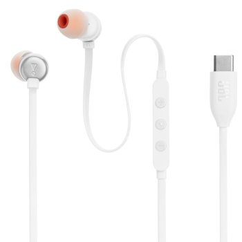 JBL Tune 310C ausīs ievietojamās USB‑C austiņas, baltas