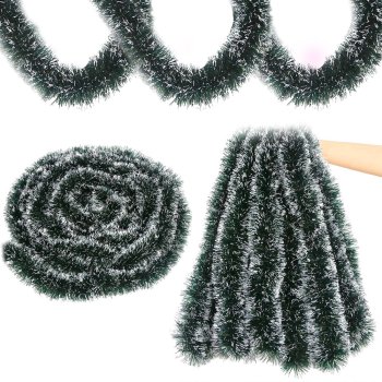 Artificial Christmas Garland Holiday Decoration 5m, Green and White