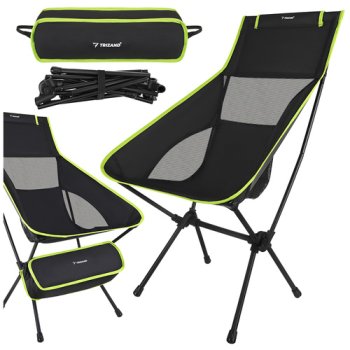 Folding Fishing Chair Trizand 41x52x86cm, black