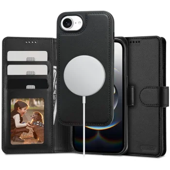 Tech-Protect Wallet MagSafe Case for iPhone 16e / 17e, Matte Black