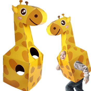 Giraffe Costume for Kids Made of Cardboard Do It Yourself