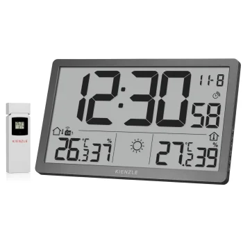 Weather Station with Wall Clock Kienzle Jumbo NEO, Grey