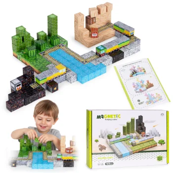 Multistore Magnetic Building Blocks for Kids, 169 Pieces
