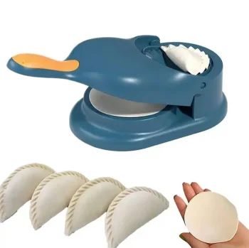 Plastic Dumpling Mold with Dough Press, 20 cm, Blue