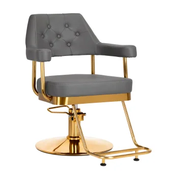 Gabbiano Granada Hairdressing Chair Grey with Gold Base