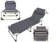 Folding Camping Bed / Sun Lounger with Adjustable Backrest, Grey