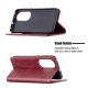 Huawei P50 Geometric Pattern Leather Stand Case Cover - Red