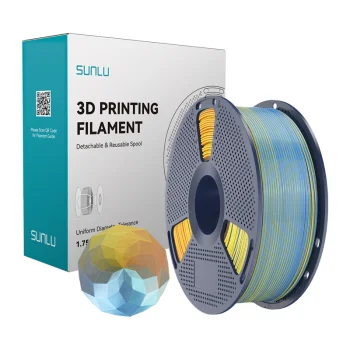 Sunlu PLA+ Silk 3D Printer Filament, Blue-Purple-Orange-Yellow
