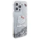 Hello Kitty iPhone 15 Pro Max Case Liquid Glitter Charms Kitty Head, Silver
