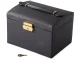 Large Jewelry Box Organizer with Key, Black